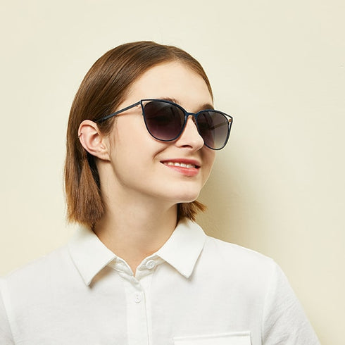 Angular Cat Eye Metal Women's Sunglasses Valencia